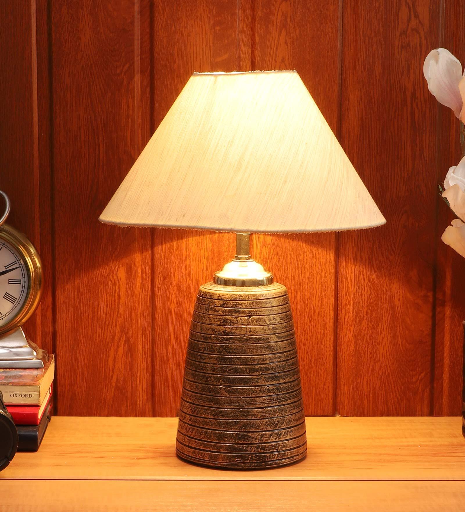 Buy Beige Shade Table Lamp With Brown Base by Foziq at 62% OFF by Foziq ...