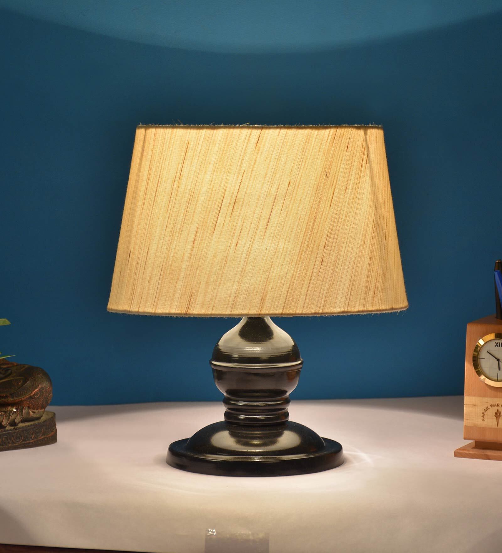 Buy Beige Shade Table Lamp With Metal Base By Foziq at 51% OFF by Foziq ...