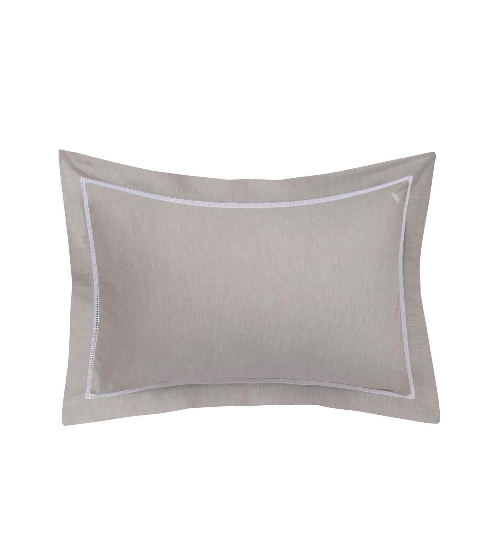 Beige Solid 300 TC Cotton 2 Pillow Cover Set