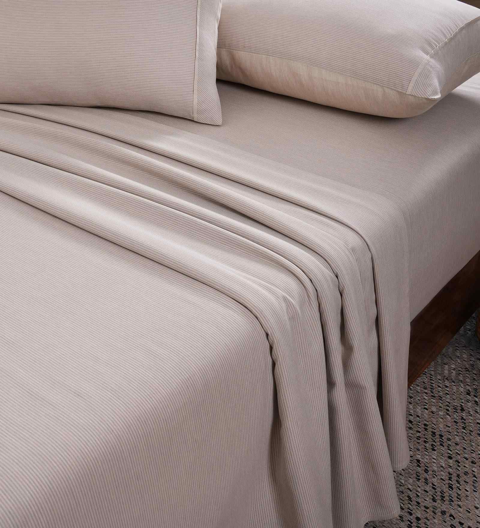Beige Solid 300 TC Cotton King Size Bed Sheet with 2 Pillow Covers 24 Collection