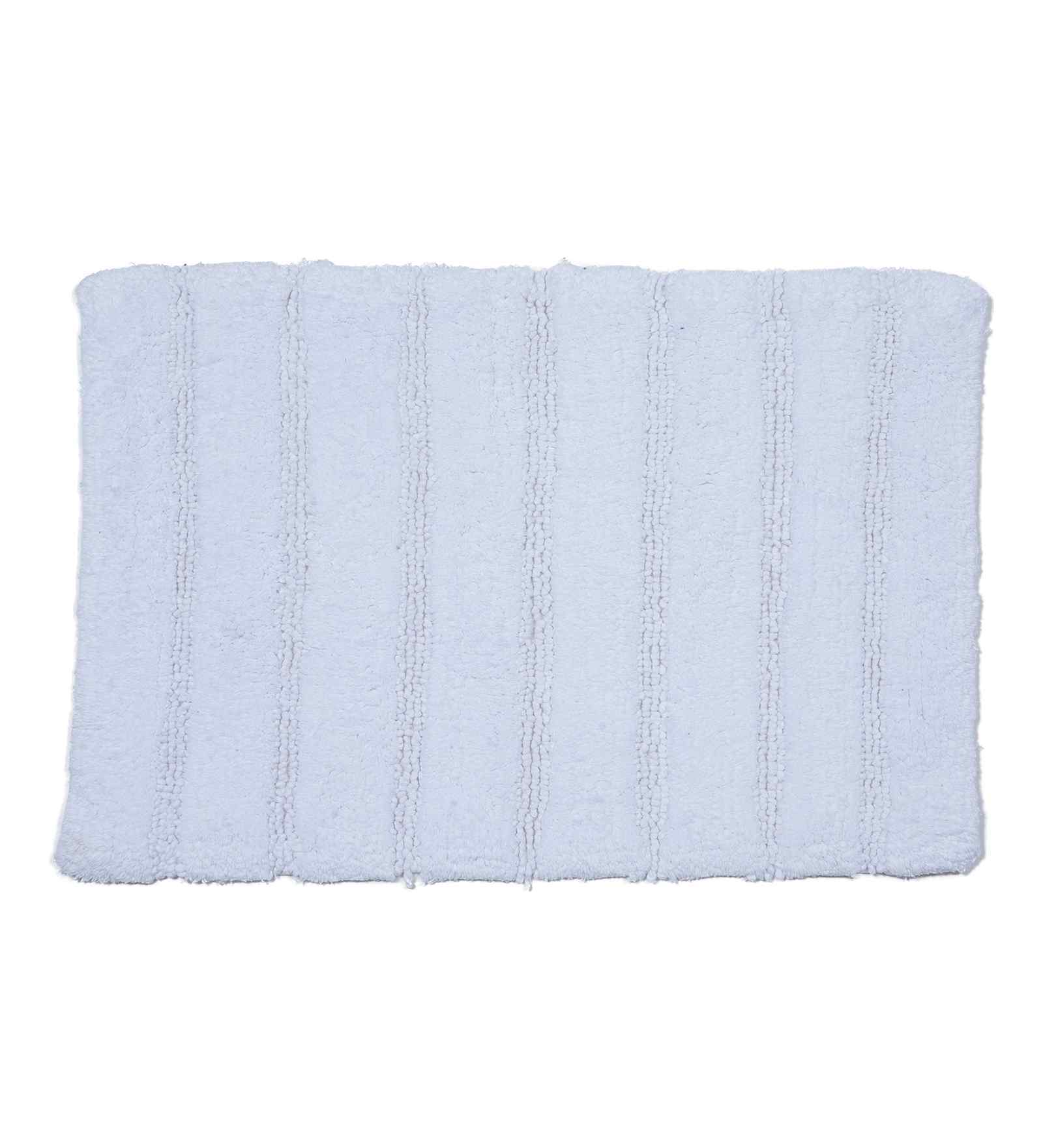 Beige Solid Cotton 16x24 Inches Anti Skid Bath Mat