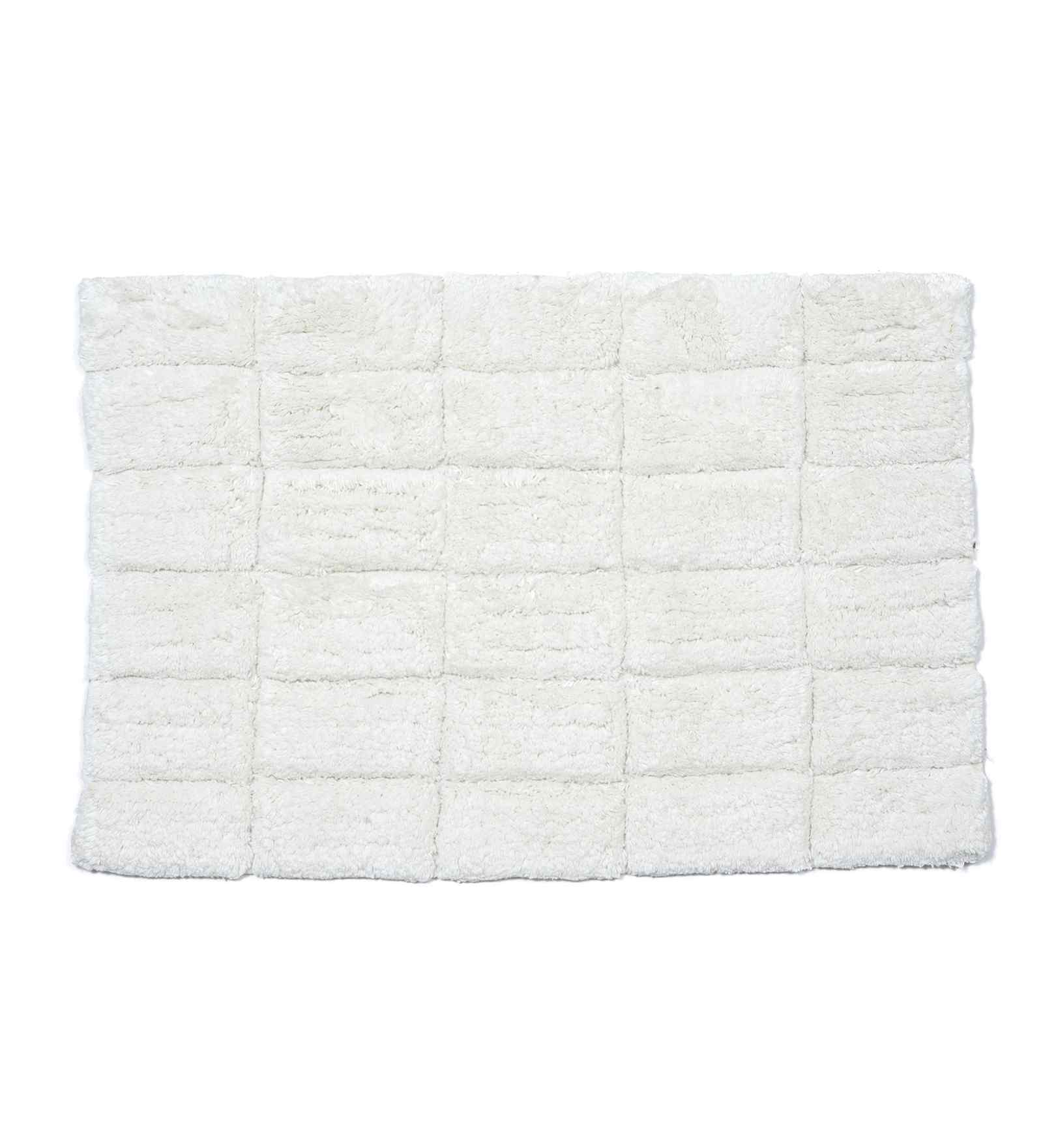 Beige Solid Cotton 16x24 Inches Anti Skid Bath Mat