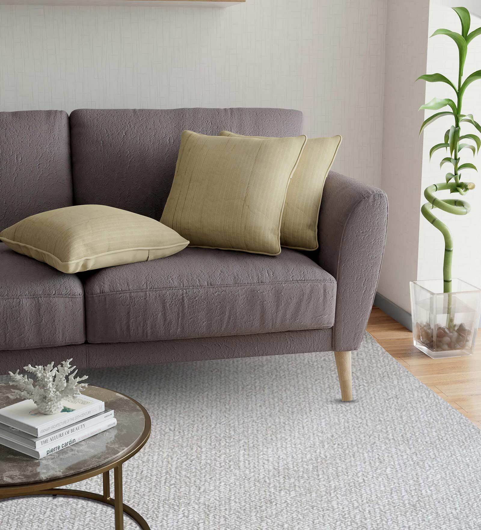 Beige Solid Cotton 16 x 16 Inch Cushion Covers (Pack of 5)