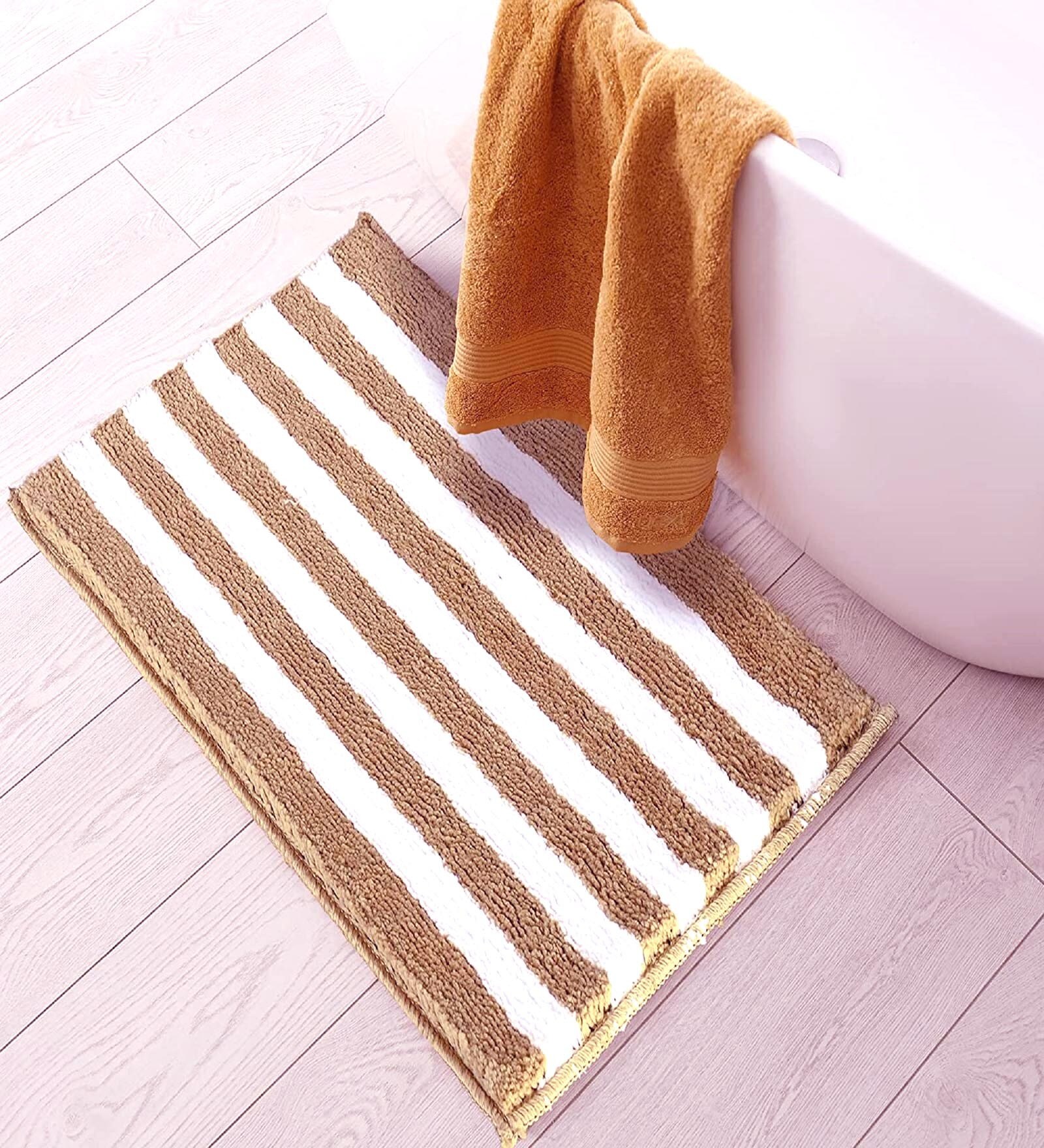 Pink Geometric Microfibre 24x16 Inches Super Soft Bath Mat