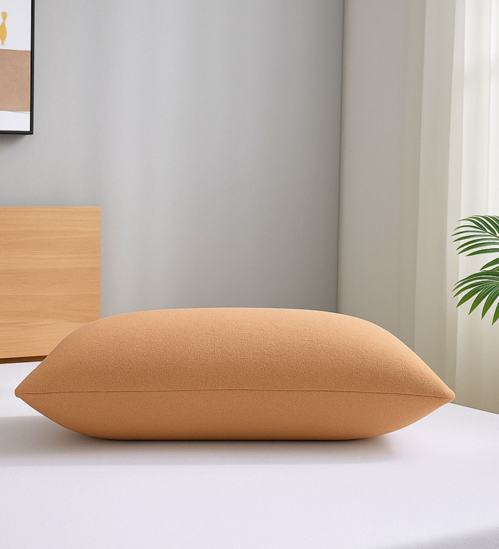 Beige Terry 300 TC Waterproof 18x28 inches Pillow Protector Cover (1Pc)