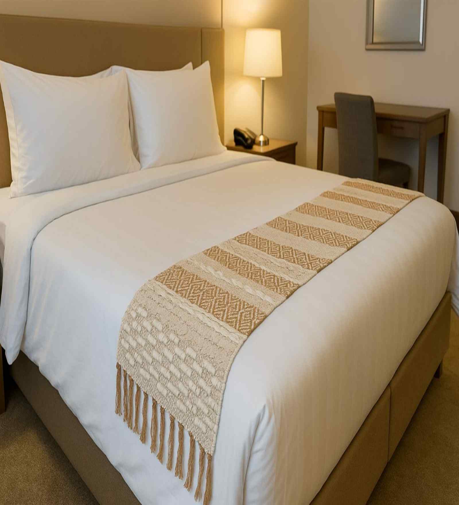 Beige Customise Bed Runner