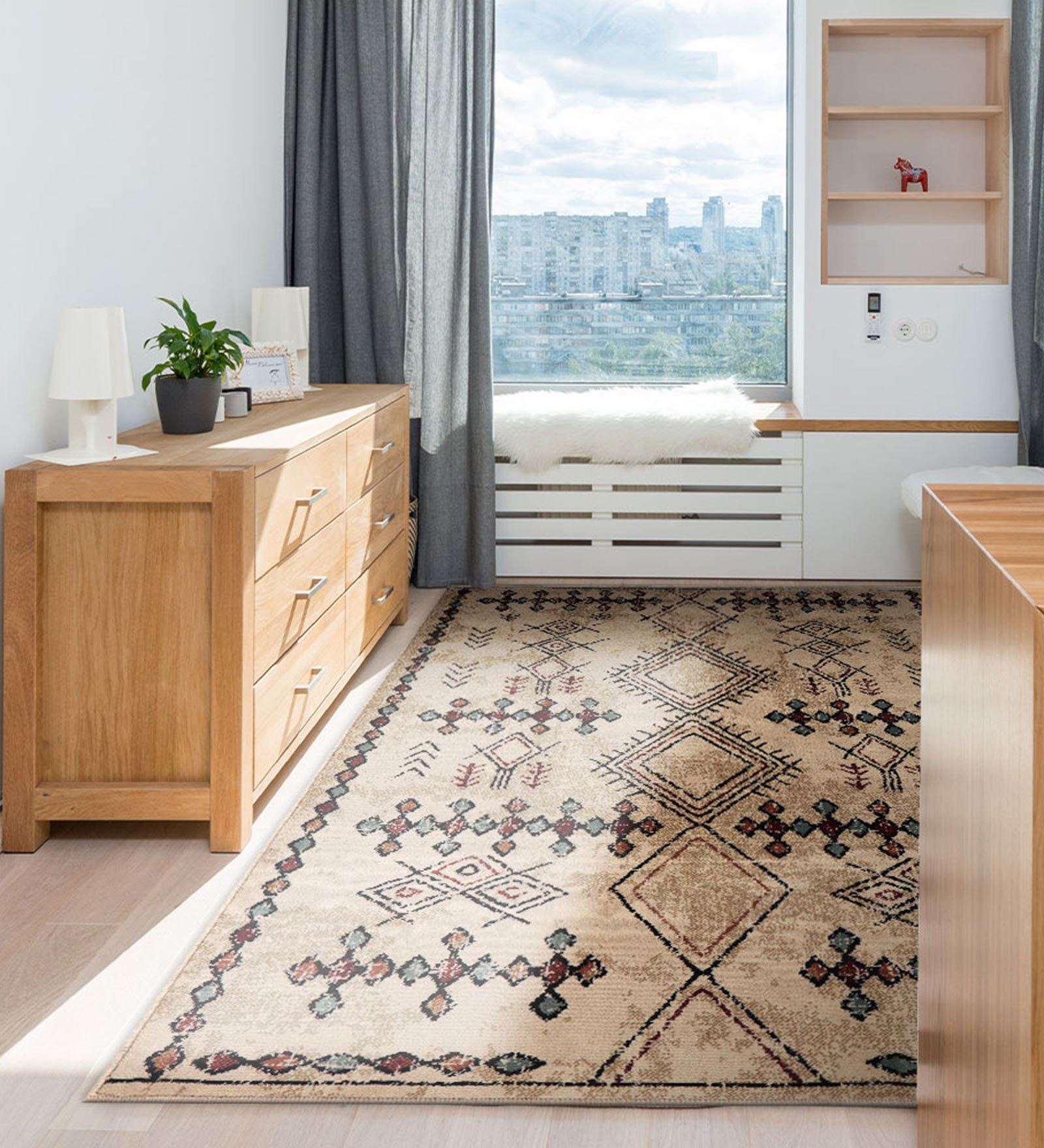 Beige Traditional 3 ft x5 ft Carpet