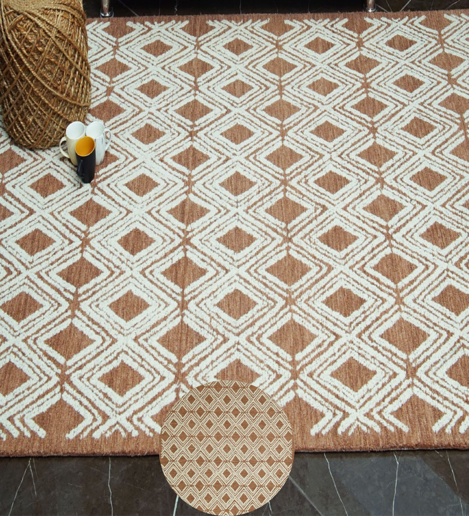 Beige Traditional Wool Hand Tufted Carpet