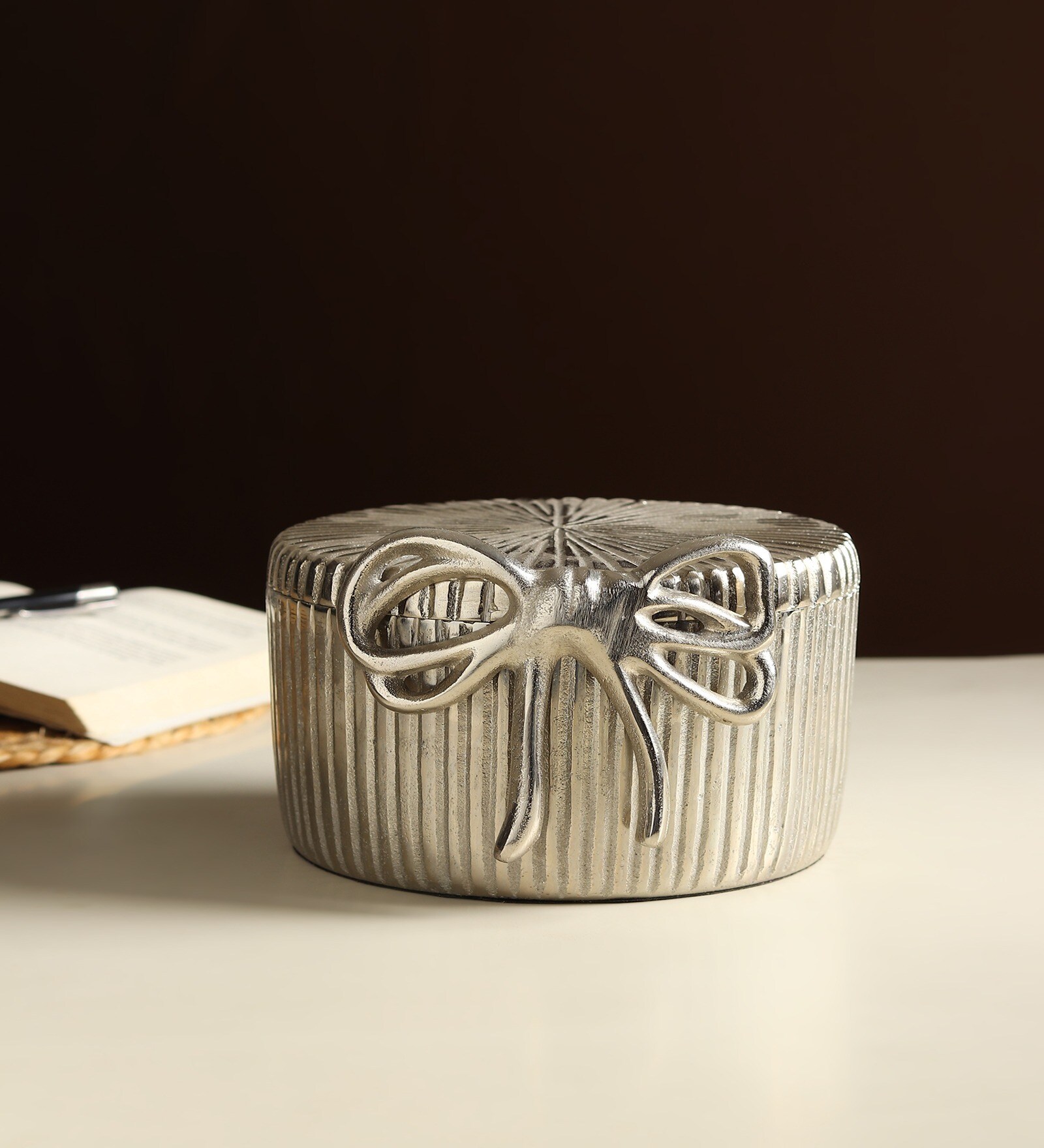 Bella Bow Silver Storage Box
