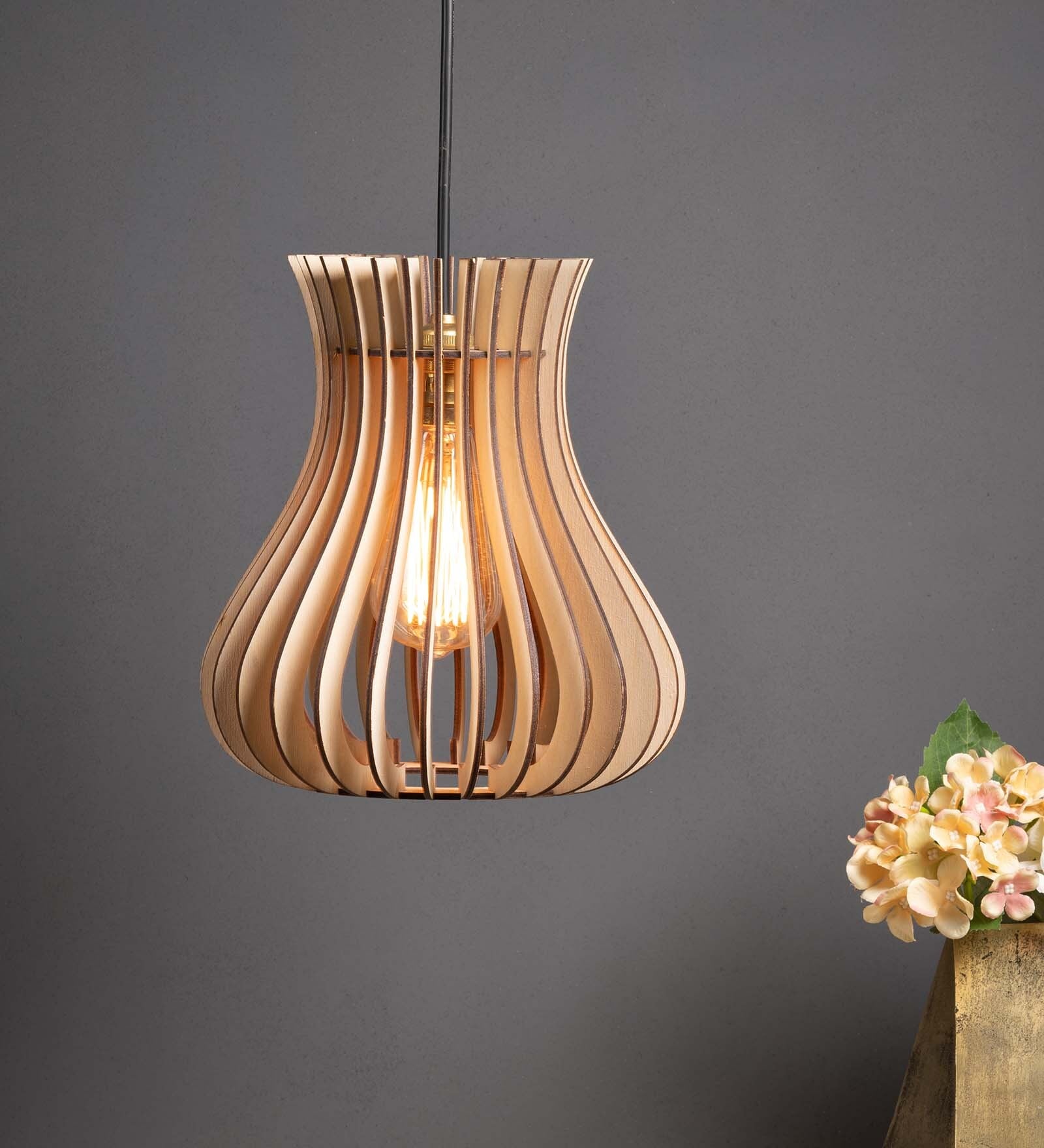 Belle Birch Wood Ceiling Lamp