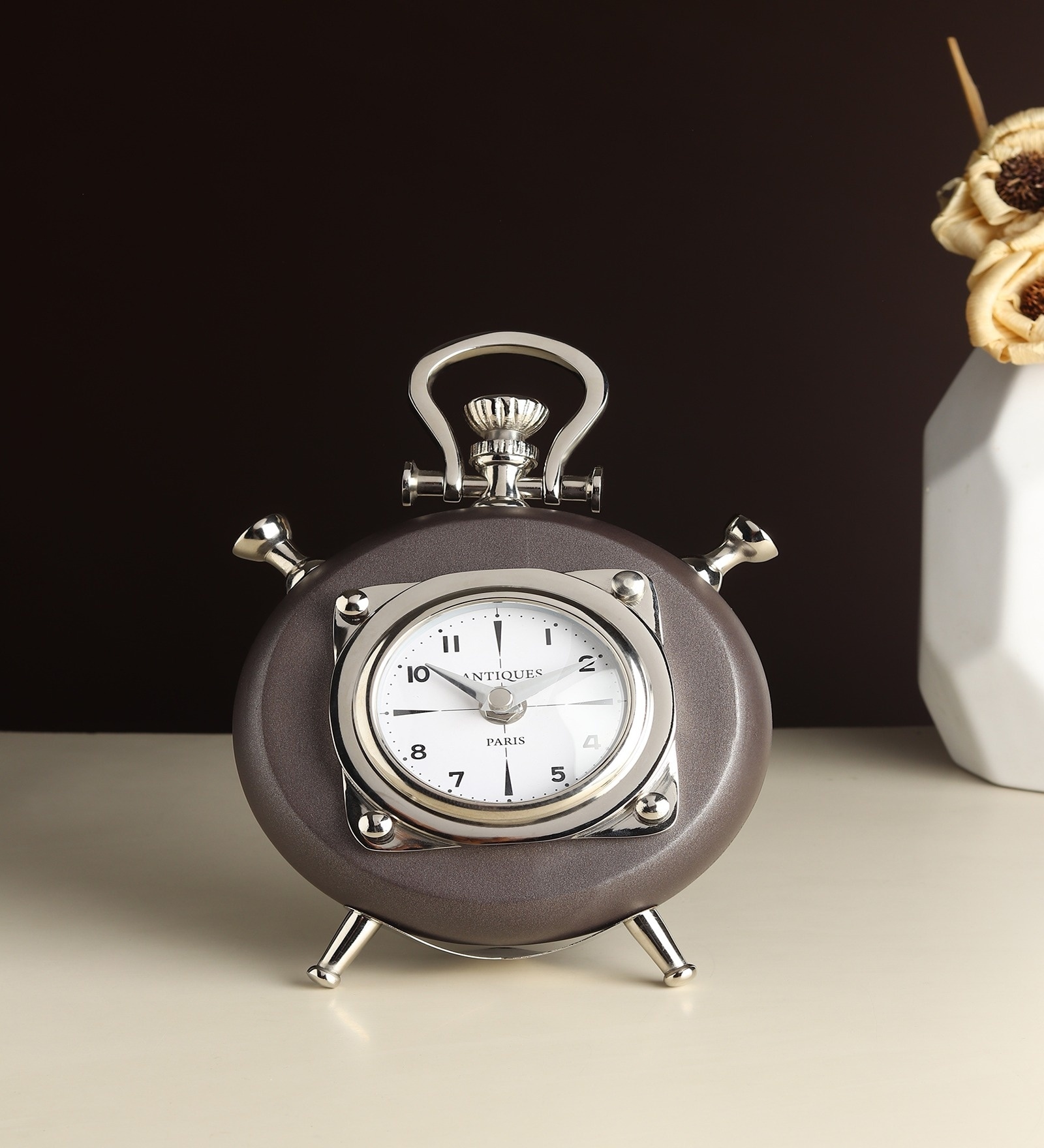 Silver Bellmont Table Clock