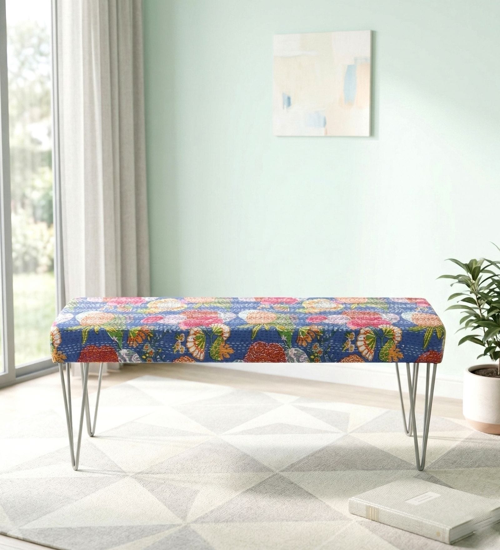 Belmont 3 Seater Bench In Blue Colour