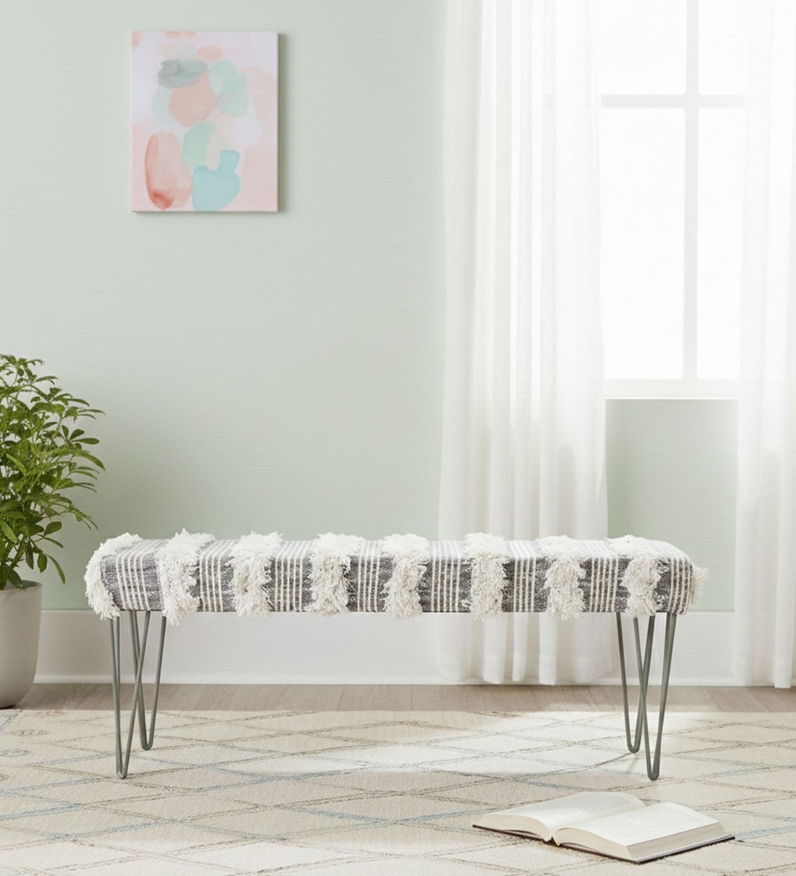Belmont 3 Seater Bench In Grey Colour
