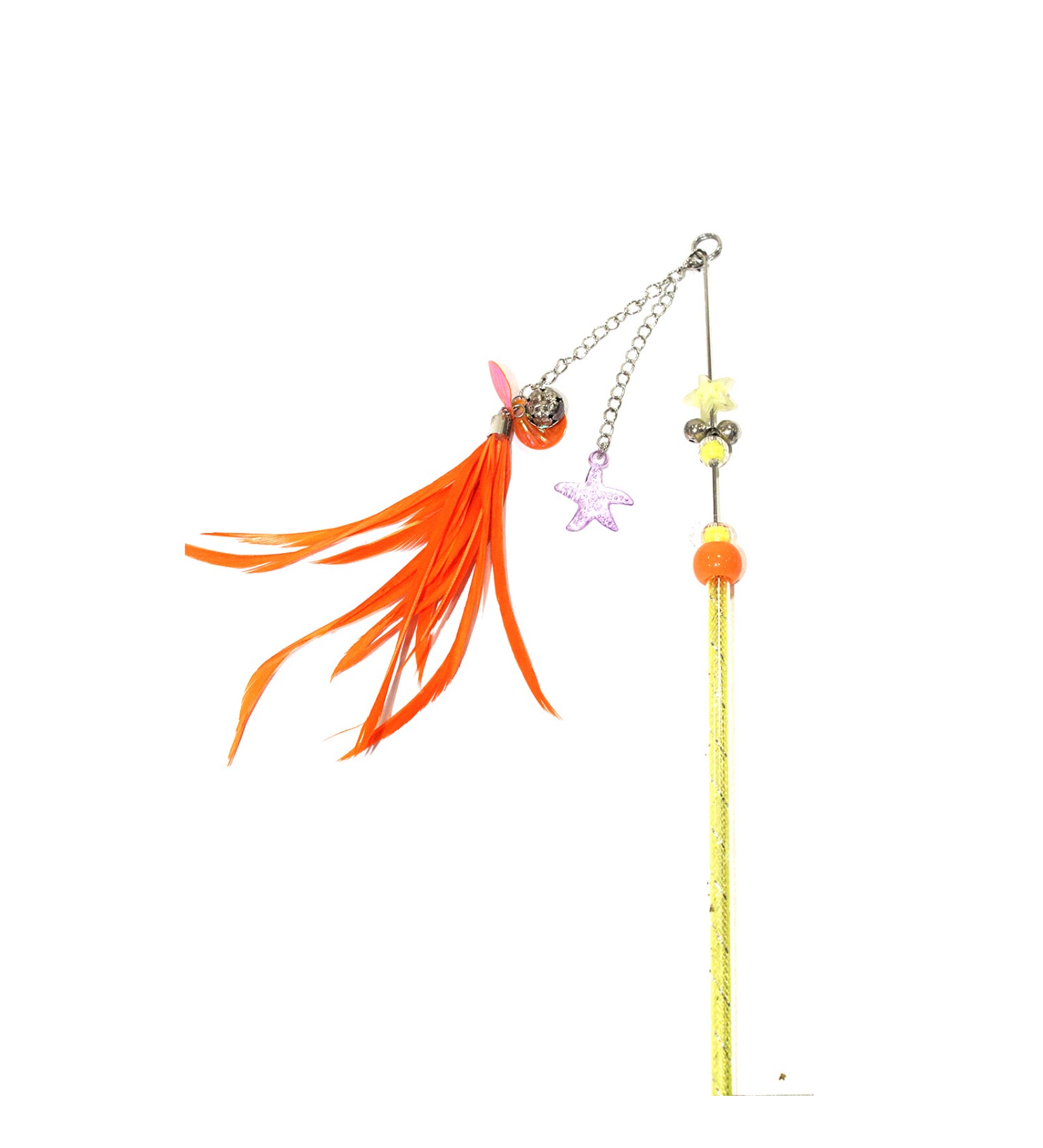 Interactive Orange & Yellow Nylon Pet Toy