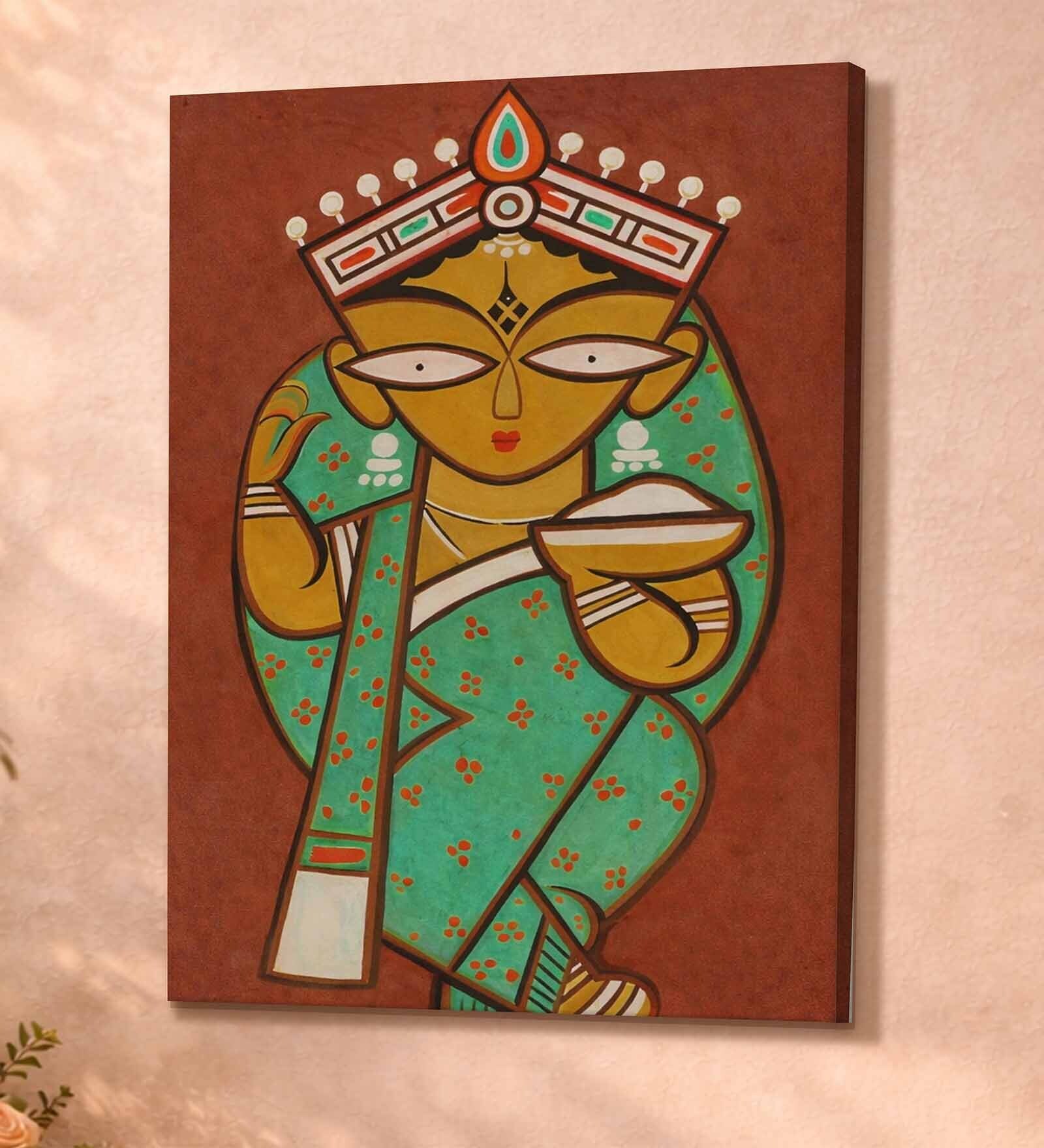 Bengal Folk Woman Stretched Canvas Painting