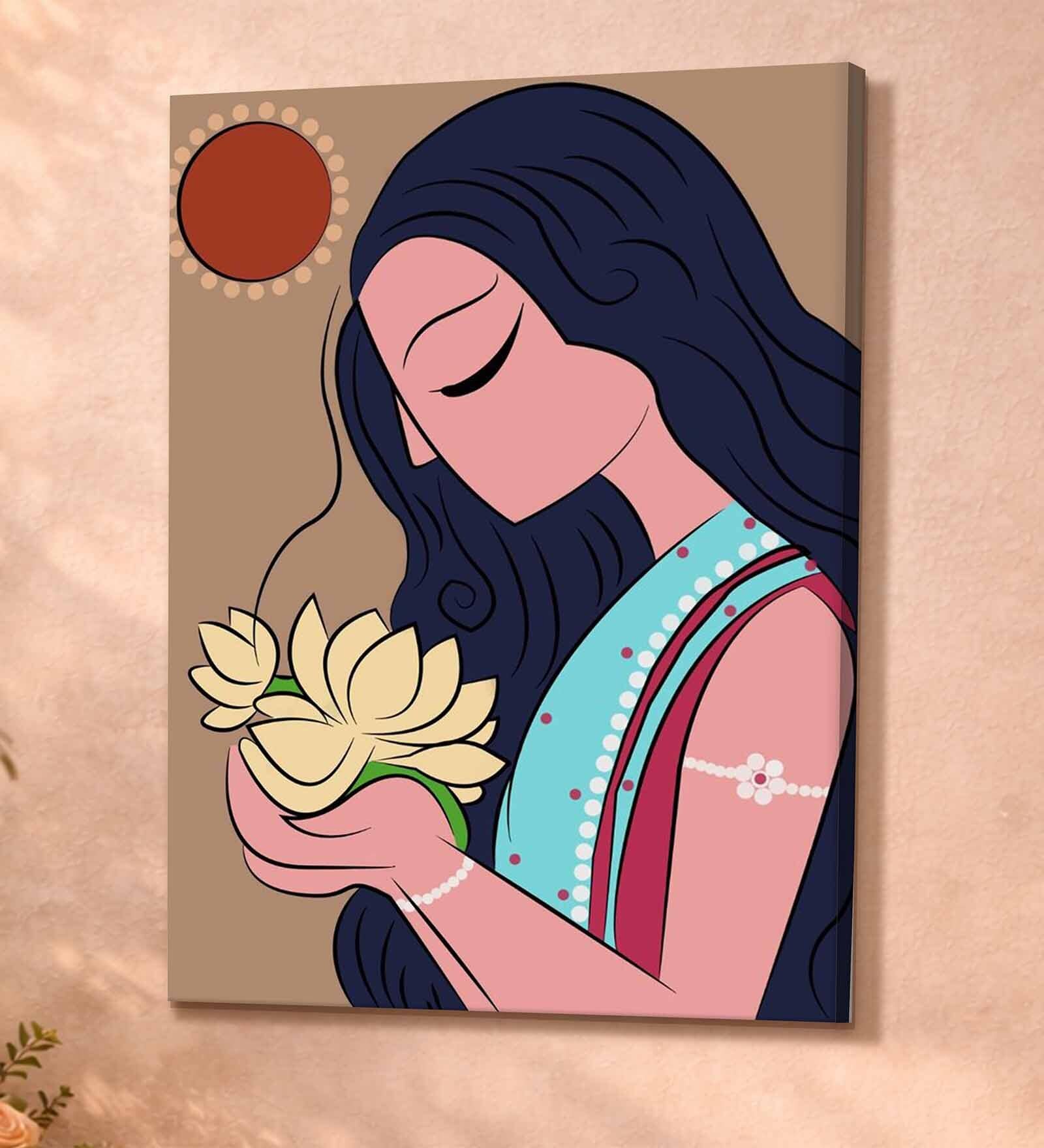 Bengal Lady Stretched Canvas Painting