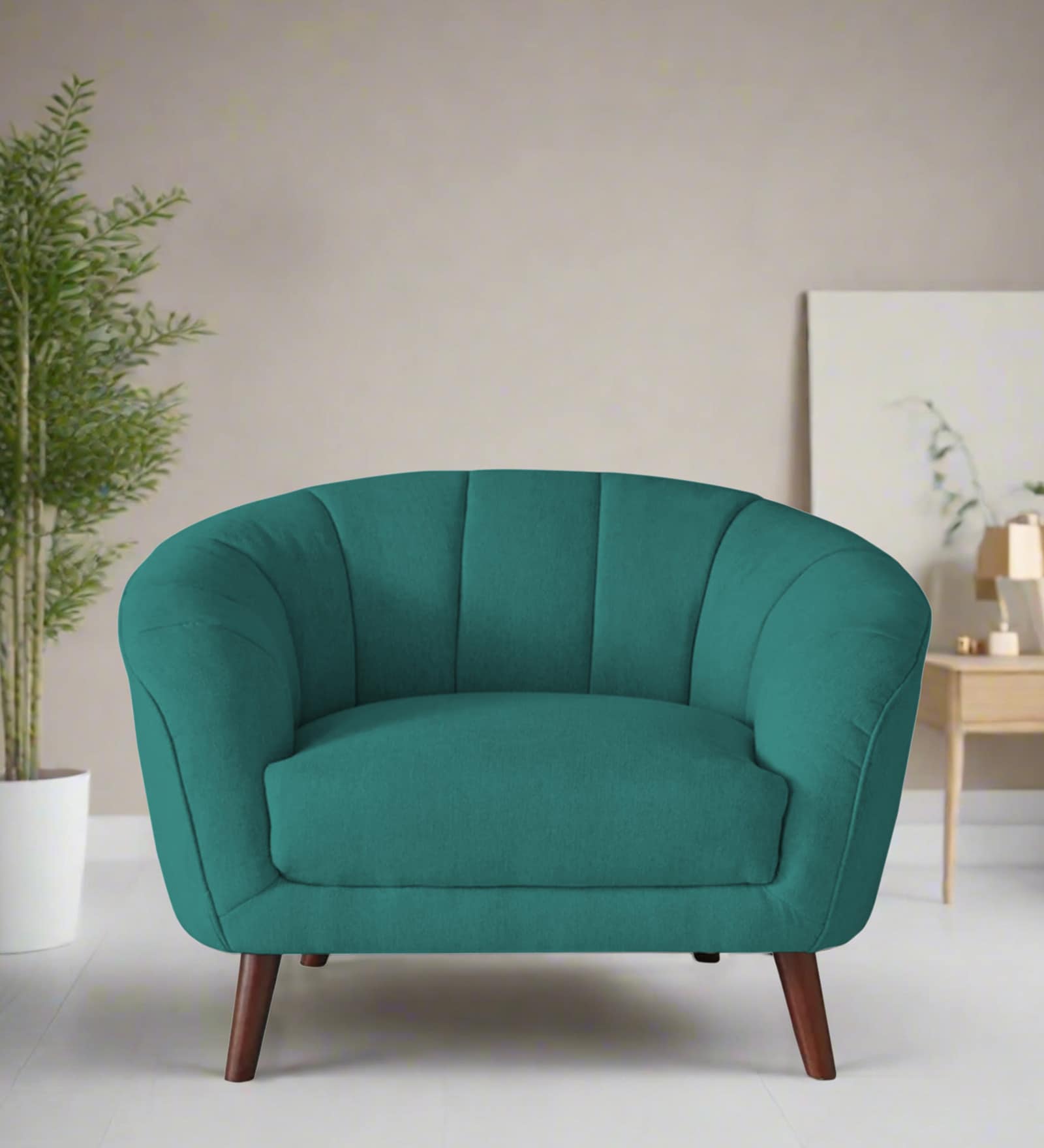 Benjamin Fabric 1 Seater Sofa in Sea Green Colour