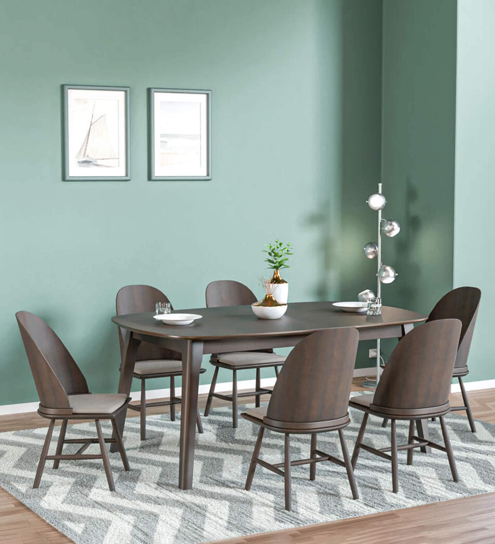 Bentley 6 Seater Dinning Table In Brown Finish
