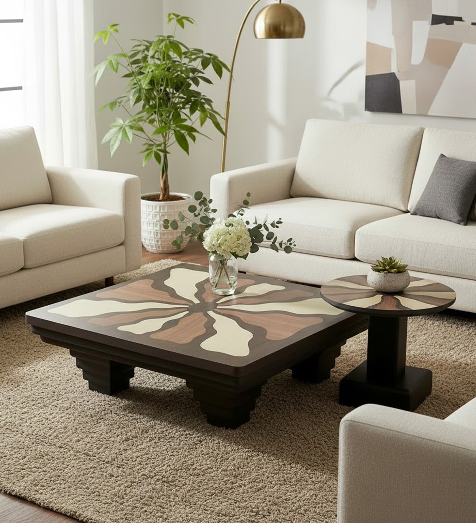 Bentley Metal Nesting Coffee Table Set in Black Finish (Set of 2)