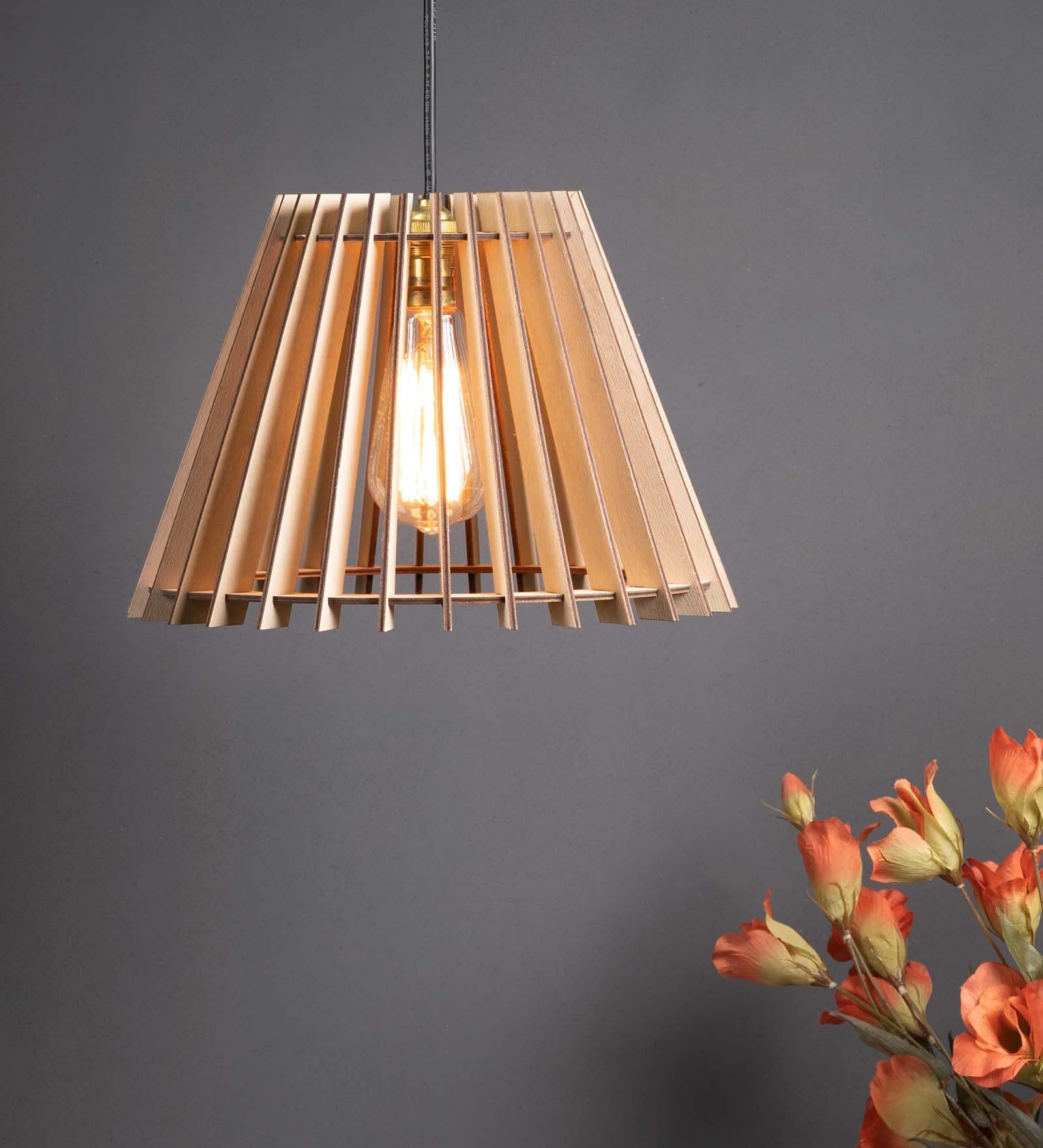 Benzor Birch Wood  Shade Pendent Lamp