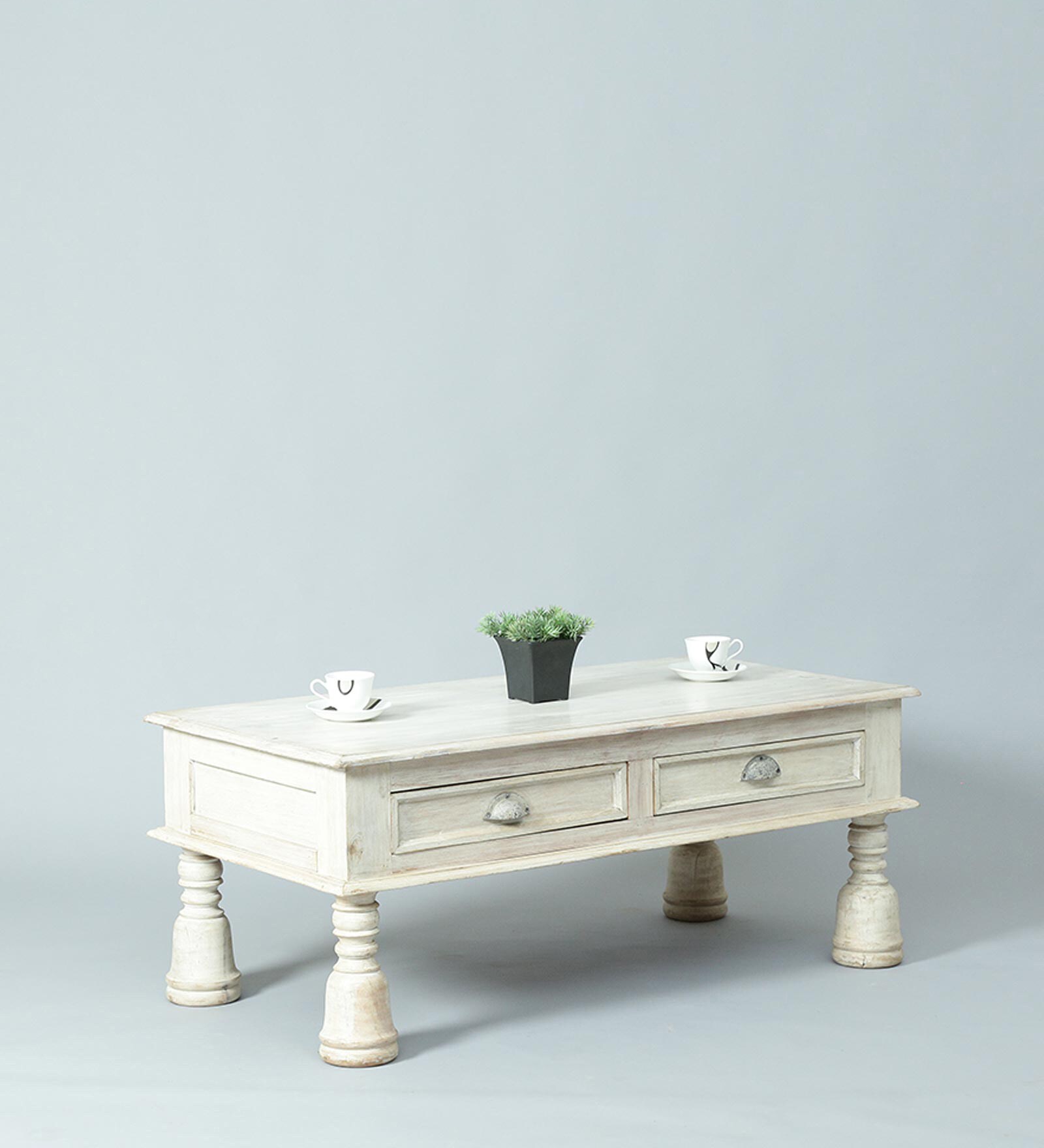 Berdy Solid Wood Coffee Table in Distress Finish