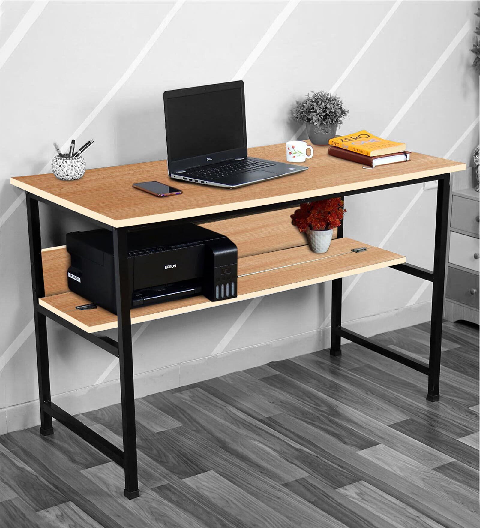 Berlin Computer Table In Intel Beige Finish