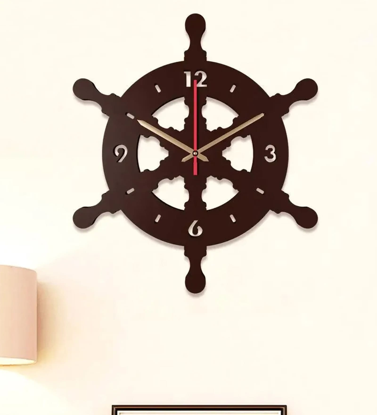 Bernhard Engineered Wood Brown Wall Clock