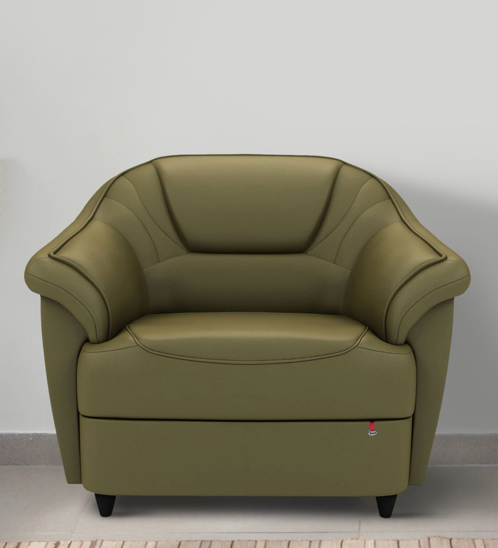 Berry compact Leatherette 1 Seater Sofas in Olive Green Colour