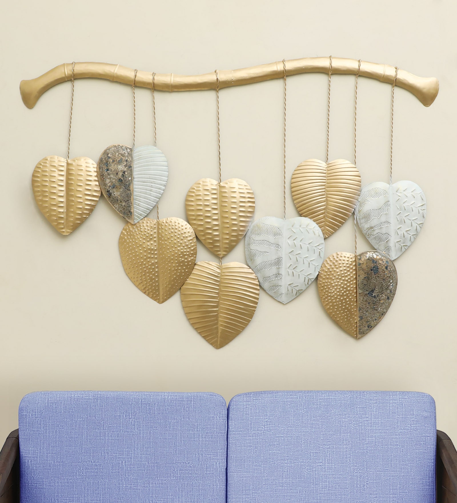 Iron Betel Leaf Multicolour Floral Wall Art