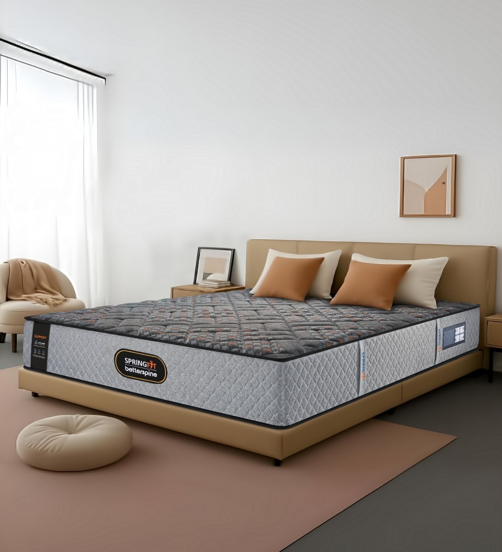 BetterSpine Support Orthopedic Vertecore Spine Alignment Technology 6 Inch HR Foam King Size Mattress