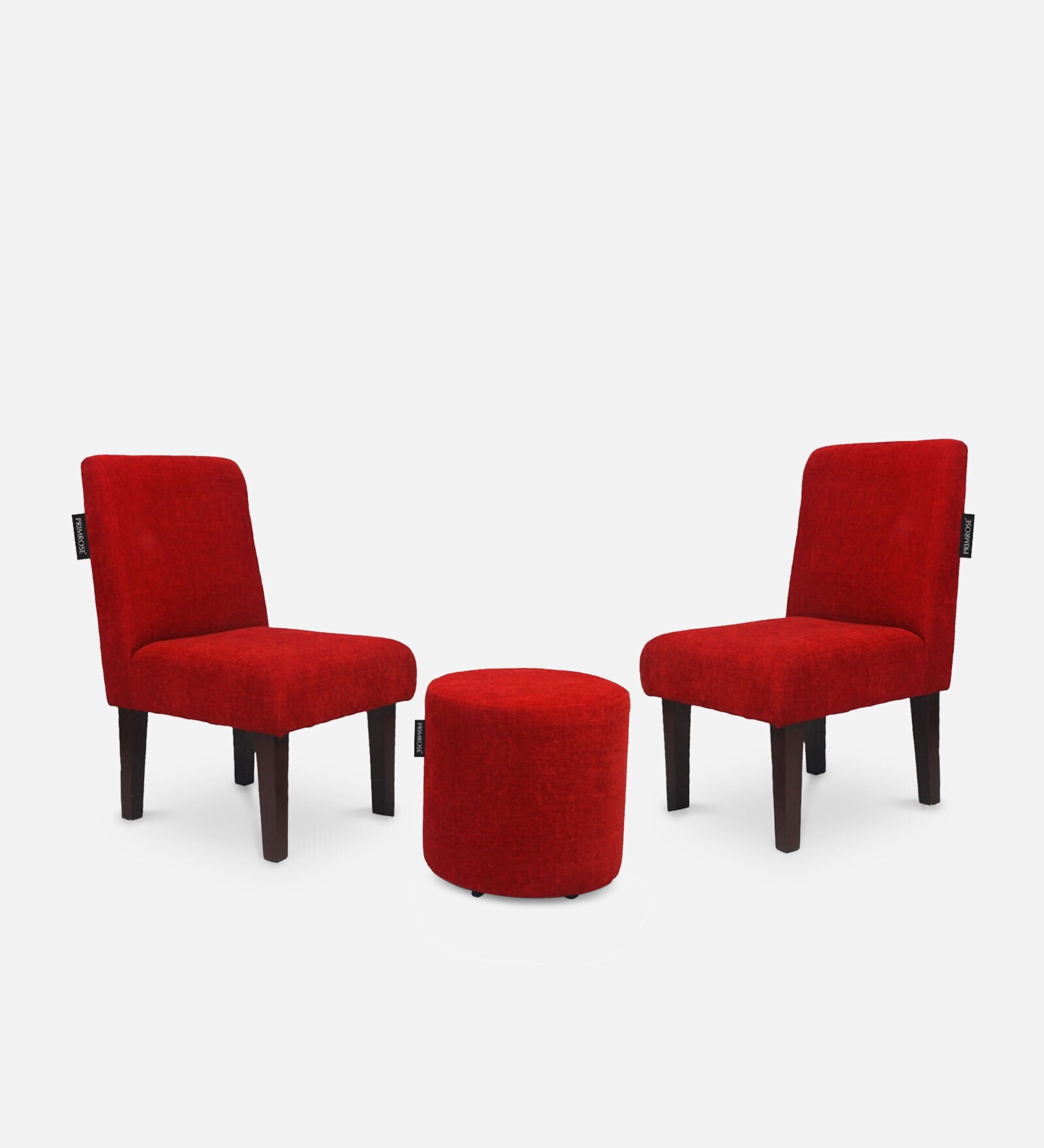 Betty Fabric Coffee Table Set in Red Colour with 2 Chairs