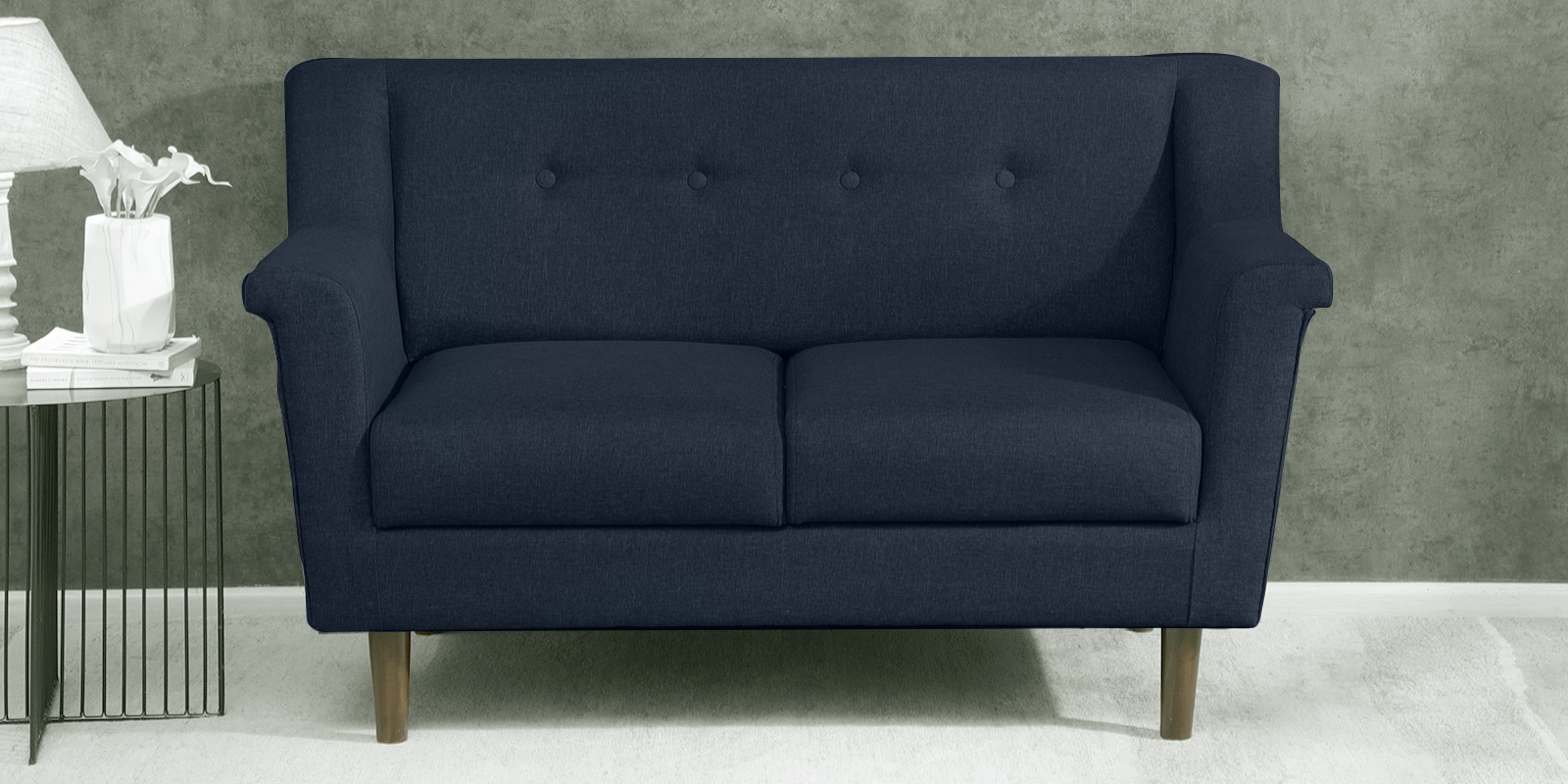 Behar Fabric 2 Seater Sofa in Blue Colour