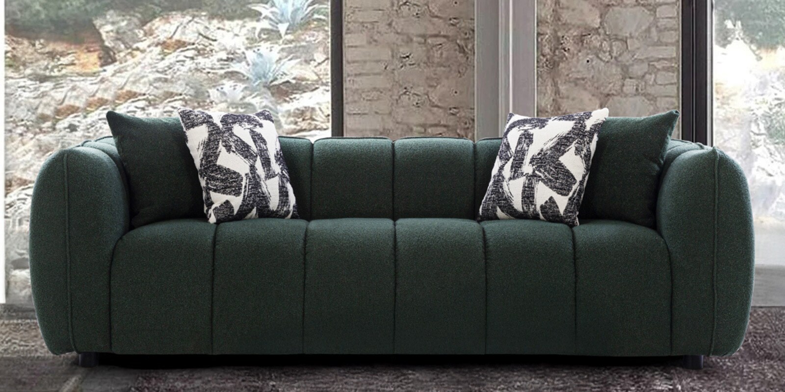 Belarus Fabric 3 Seater Sofa In Green Colour