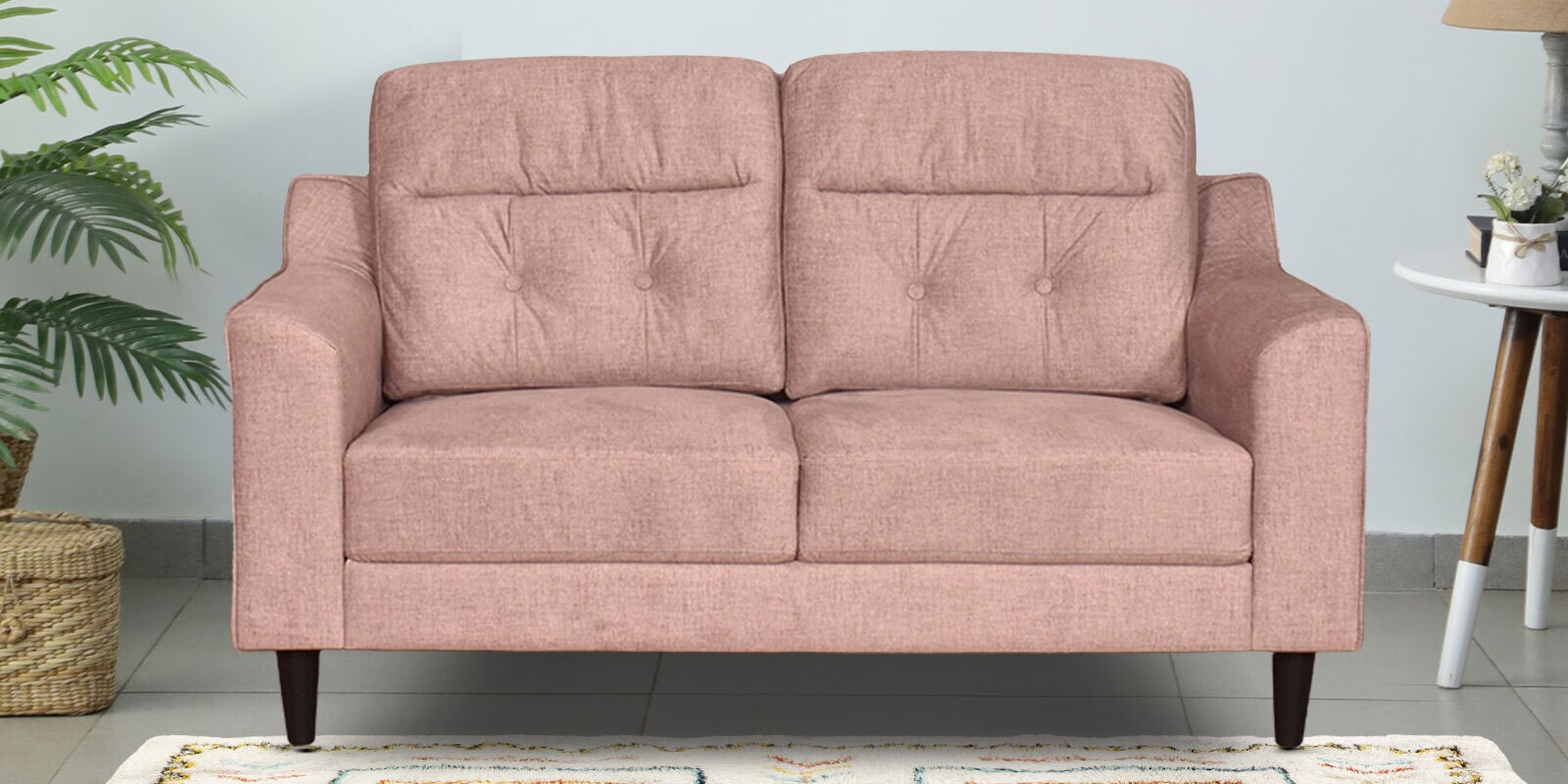 Belino Fabric 2 Seater Sofa In Beige Colour