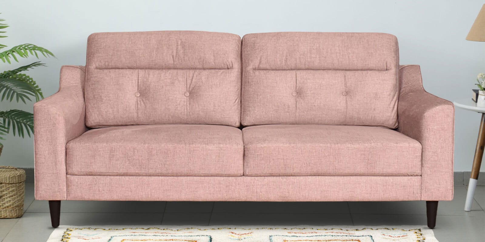 Belino Fabric 3 Seater Sofa In Beige Colour