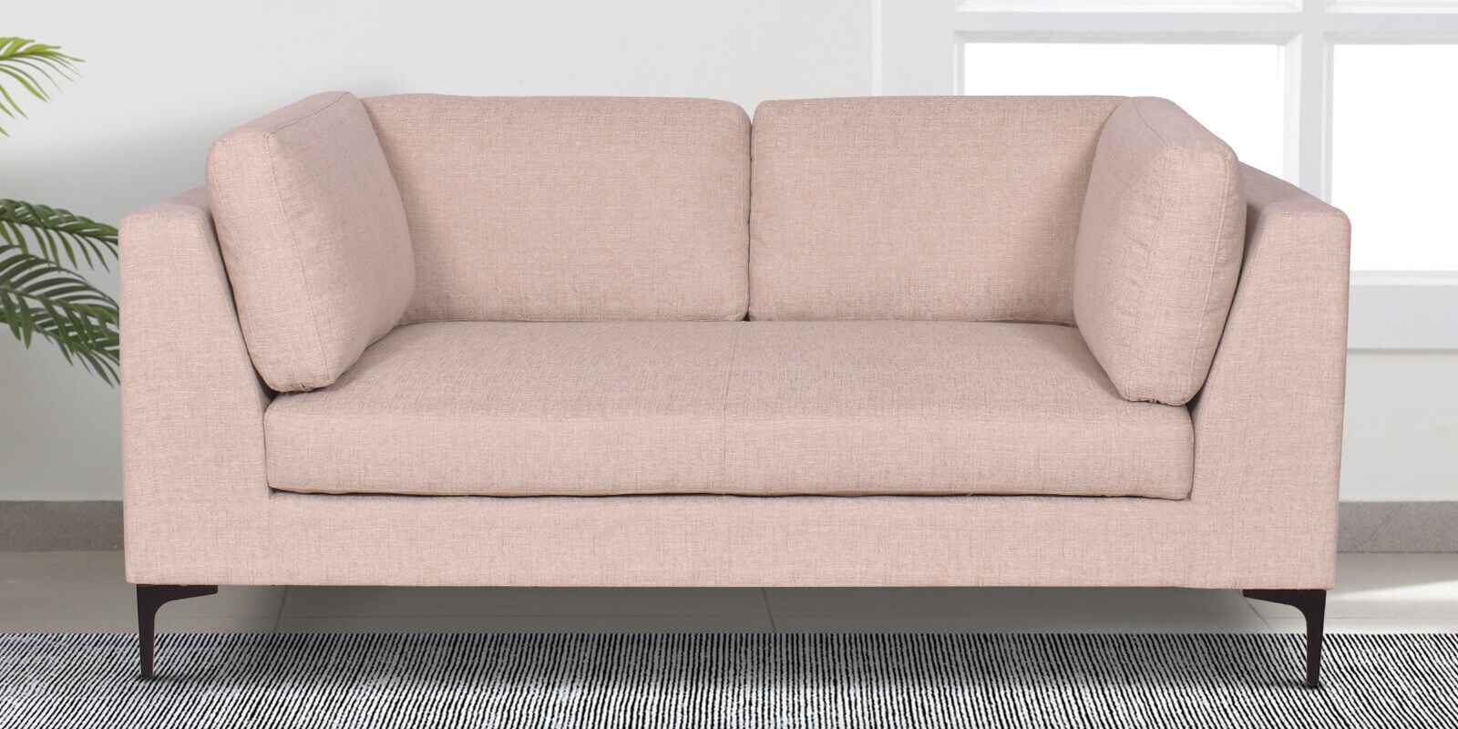 Belita Fabric 2 Seater Sofa In Greige Colour