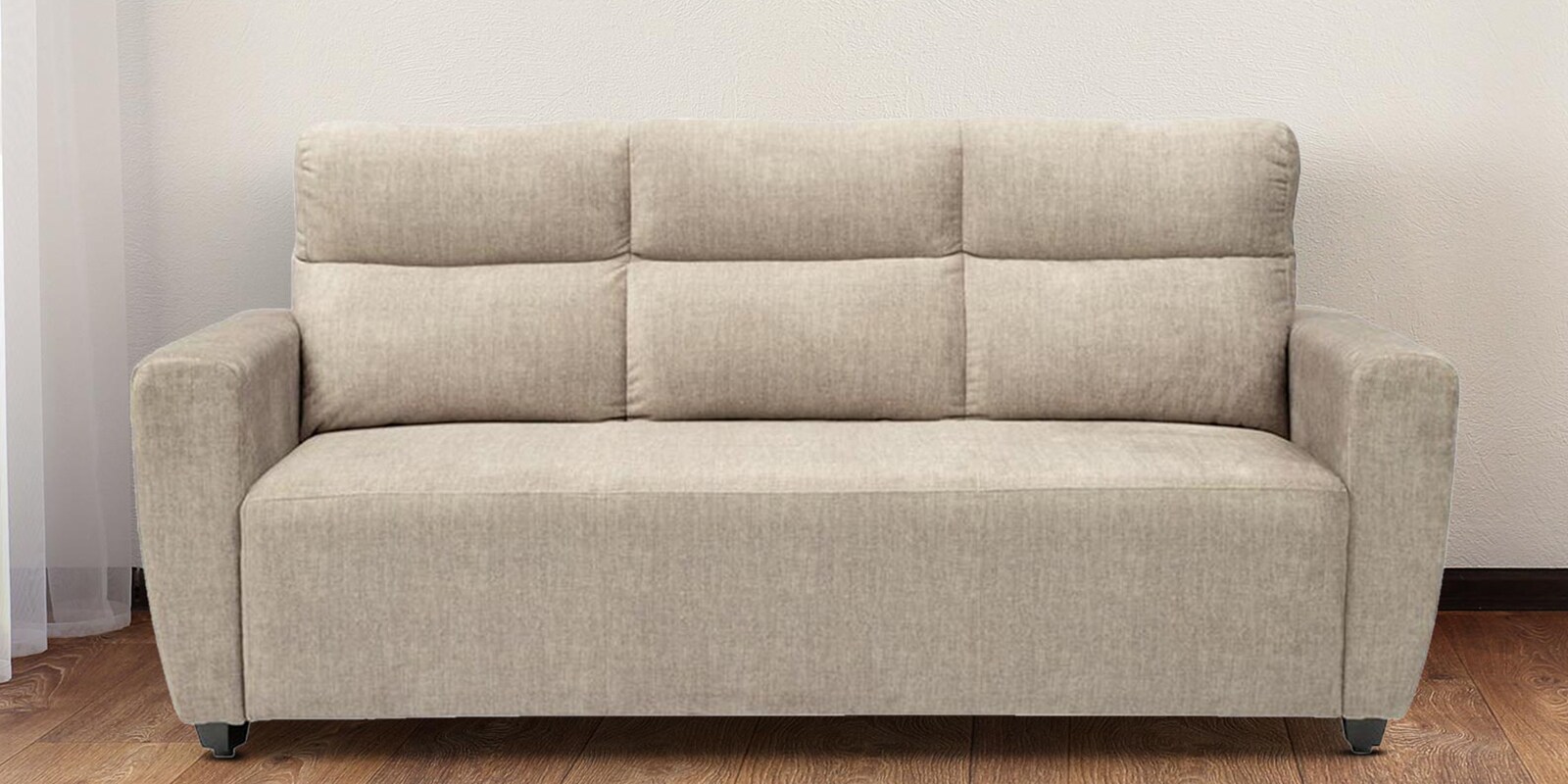 Belize Fabric 3 Seater Sofa In Beige Colour