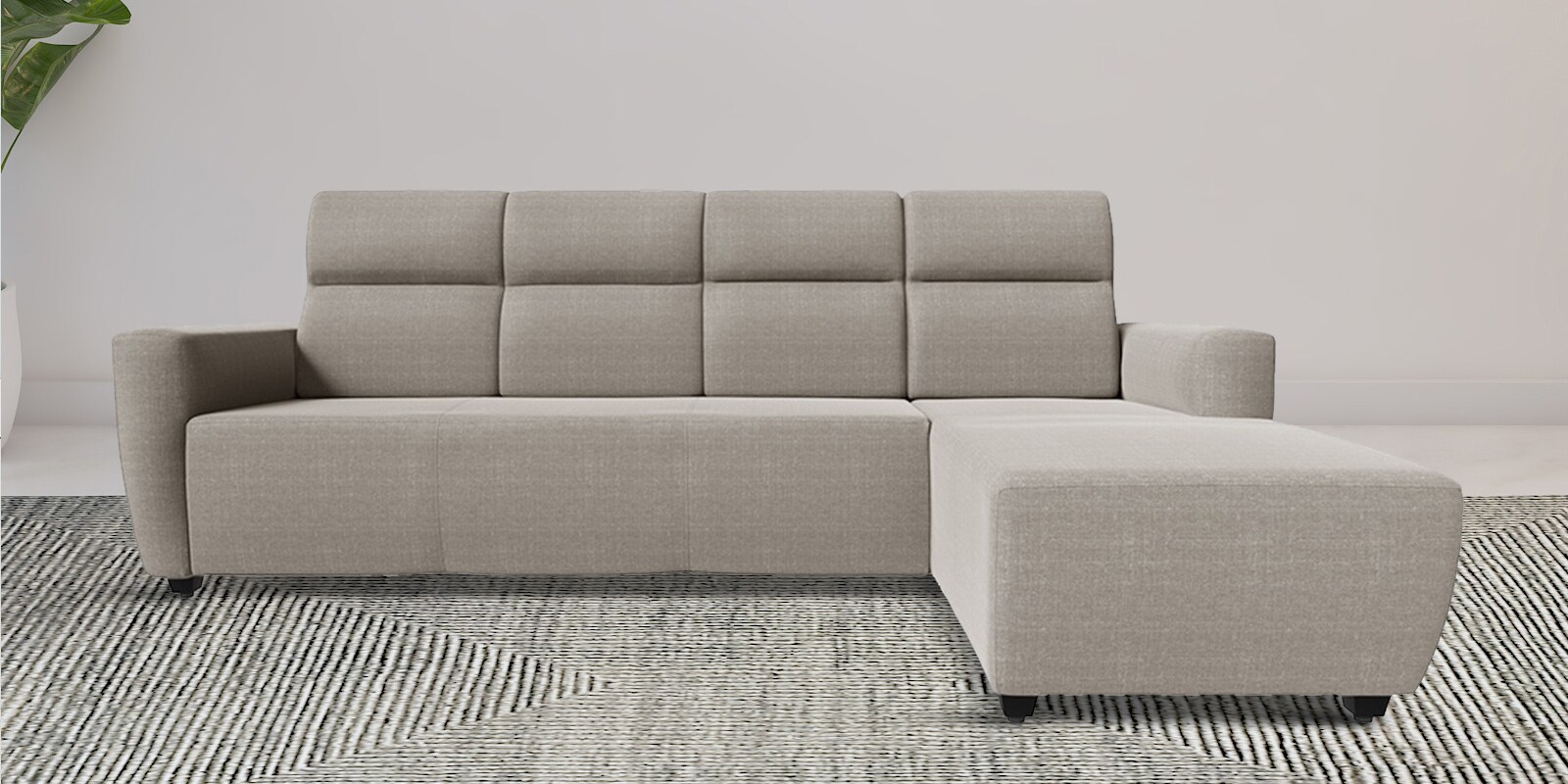 Belize Fabric 5 Seater LHS Sectional Sofa In Omega Pearl Colour