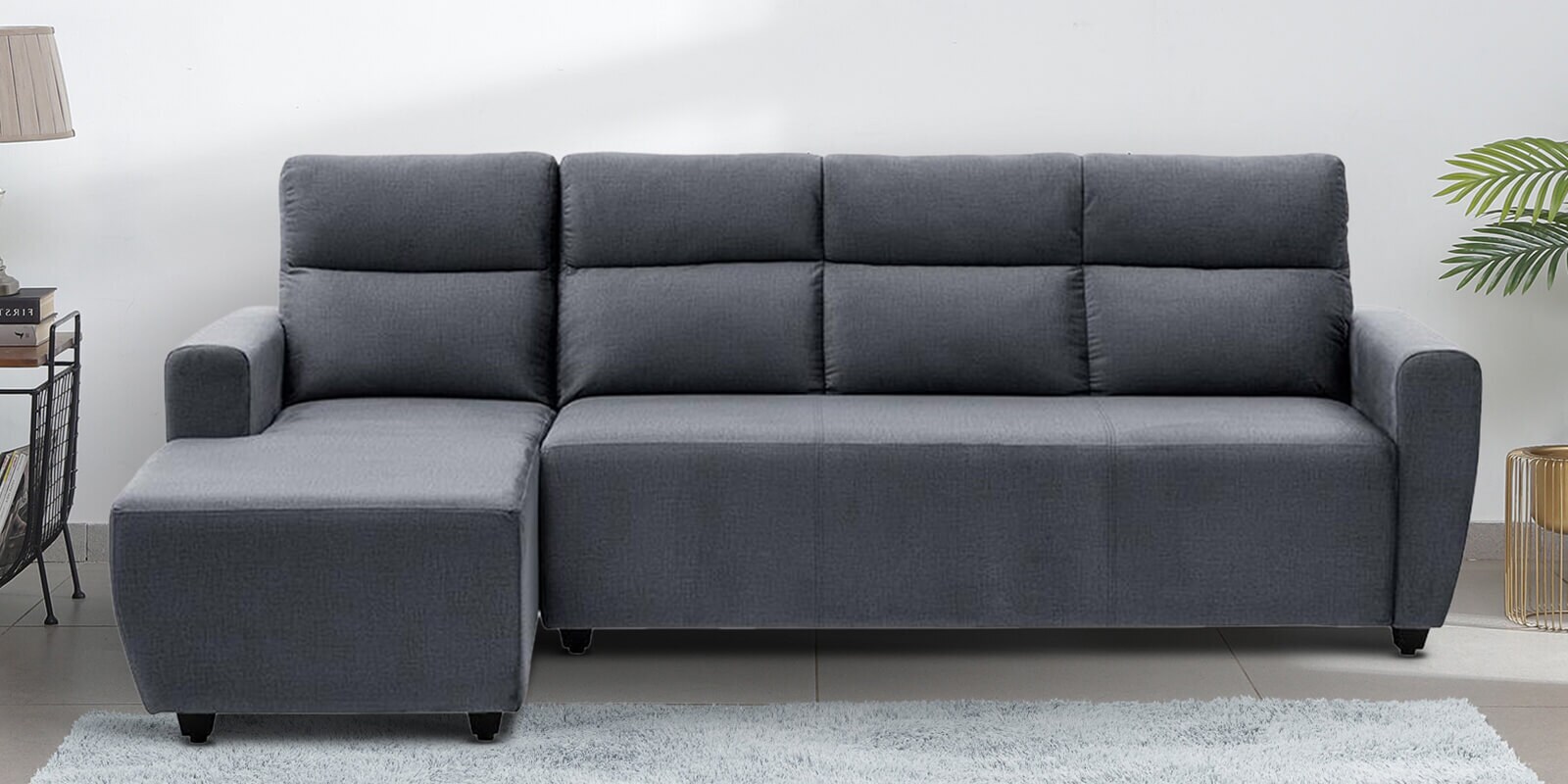 Buy Belize Fabric RHS Sectional Sofa In Charcoal Grey Colour at 22 OFF