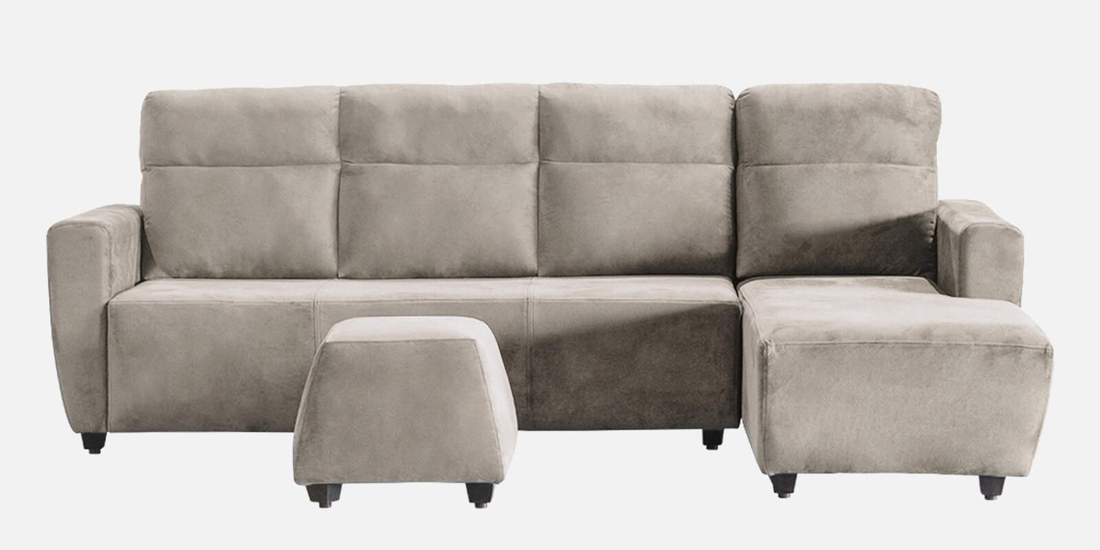 Buy Belize Velvet LHS Sectional Sofa In Stone Colour at 28 OFF by