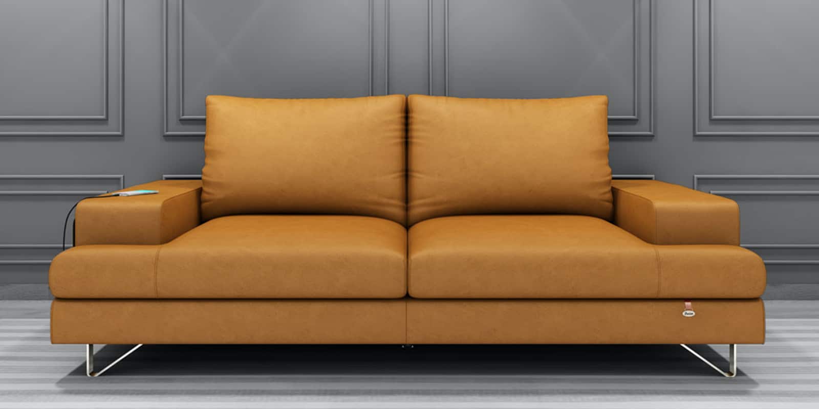 Benjamin Leatherette 3 Seater Sofas in Brown Colour