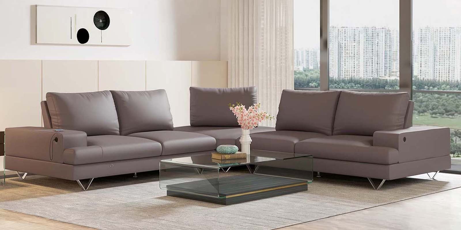 Benjamin 7 Seater Grey Colour Sofa Set In Matte Finish Benjamin 7 Seater Grey Colour Sofa Set In Matte Finish