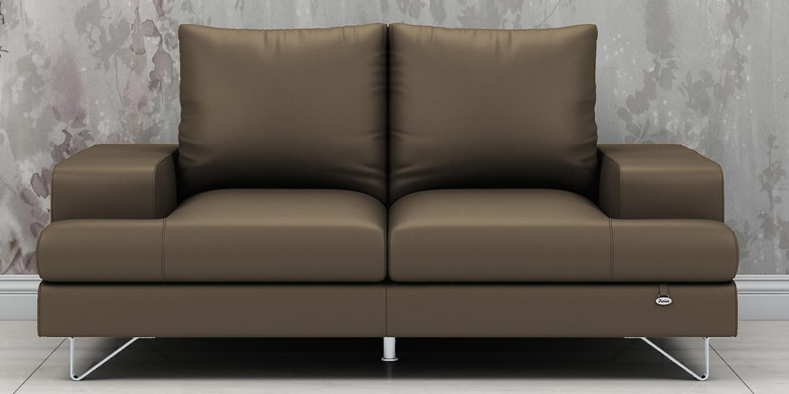 Benjamin Leatherette 2 Seater Sofa With Adjustable Backrest & Usb Charging In Grey Color