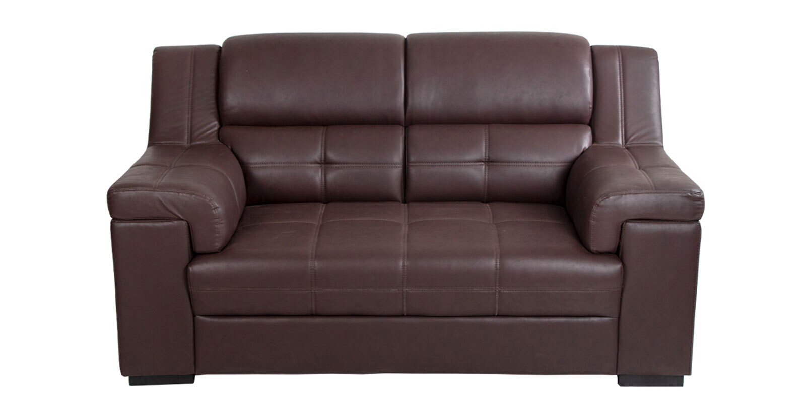 Buy Benson Leatherette 2 Seater Sofa in Dark Brown Colour at 60 OFF by