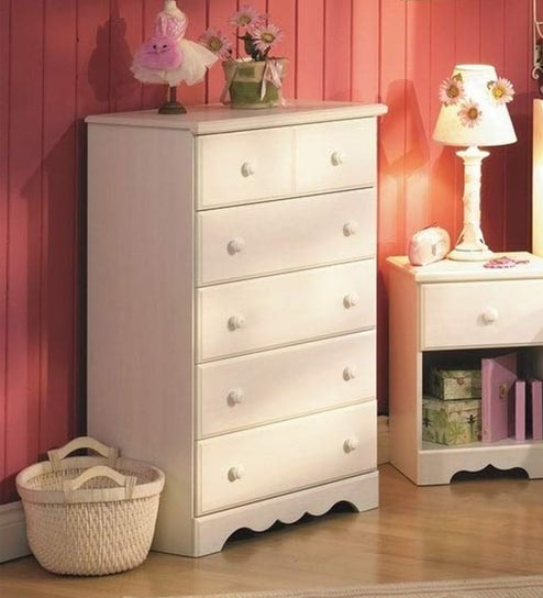 Buy Beach Five Layer Chest Of Drawer In White By Urge Online