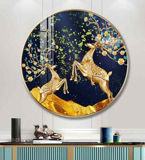 Beautiful Couple Deer Acrylic Round Wall Art