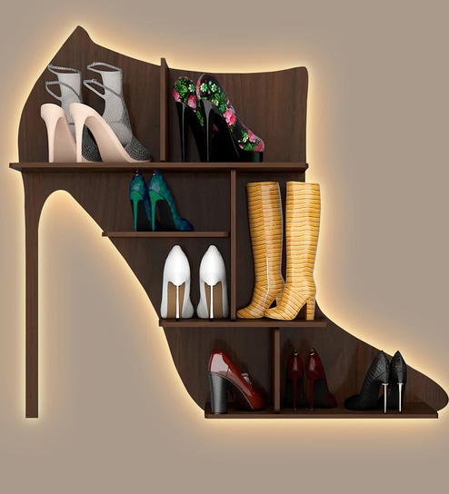 Beautiful Sandal Shape Designer Wooden Wall Shelf