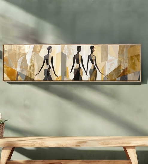 (1Pc) Golden Canvas Framed African Wall Art