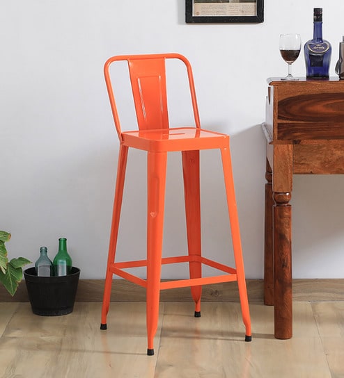 Orange metal bar discount stools