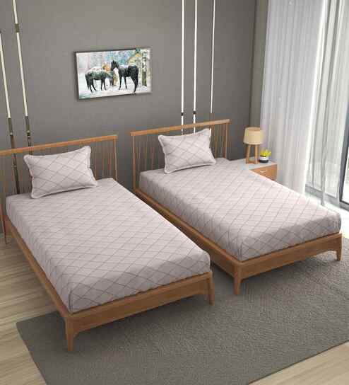 Pink 250 Tc Cotton Bedsheet With 2 Pillow Covers